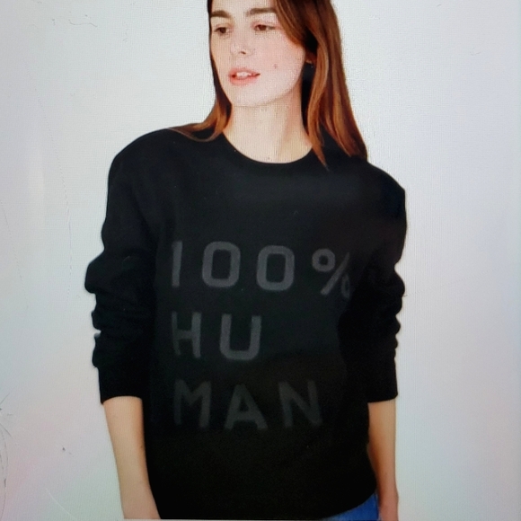 Everlane Black Graphic Sweatshirt Top Size S - Picture 1 of 5